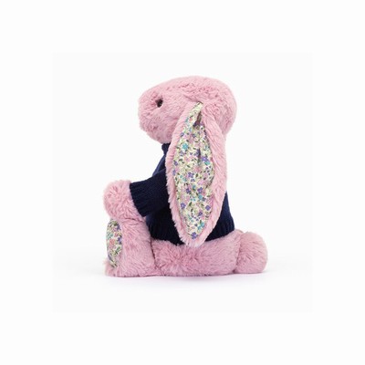 Jellycat Blossom Tulip Bunny with Navy Jumper New Zealand | IRQCO7018